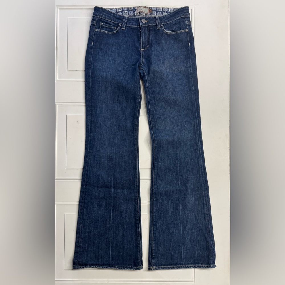 Paige Premium Denim Women’s 29 Robertson Flare Blue Denim Jeans Embroidered